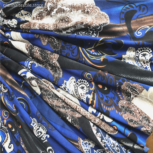 New fashion dress dty knitted printed spandex fabric